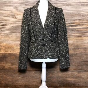 Nanette Lepore Wool Blend Boucle Peplum Back Blazer Jacket Size 4